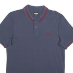 UMBRO Mens Blue Polo Shirt M Cotton Blend Short Sleeve Basic Casual