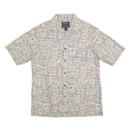 WOOLRICH Mens Beige Patterned Cotton Blend Shirt L Casual Summer Style