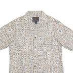 WOOLRICH Mens Beige Patterned Cotton Blend Shirt L Casual Summer Style
