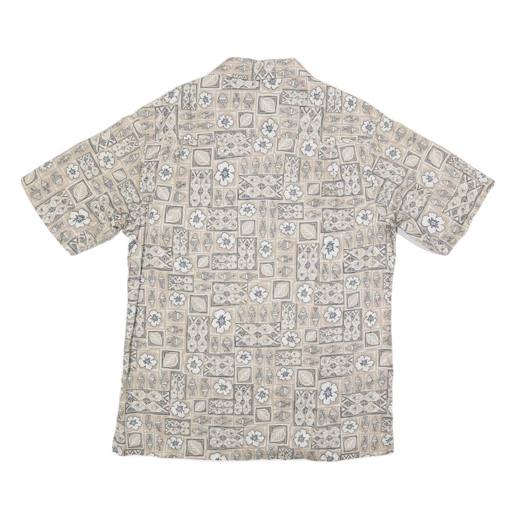 WOOLRICH Mens Beige Patterned Cotton Blend Shirt L Casual Summer Style