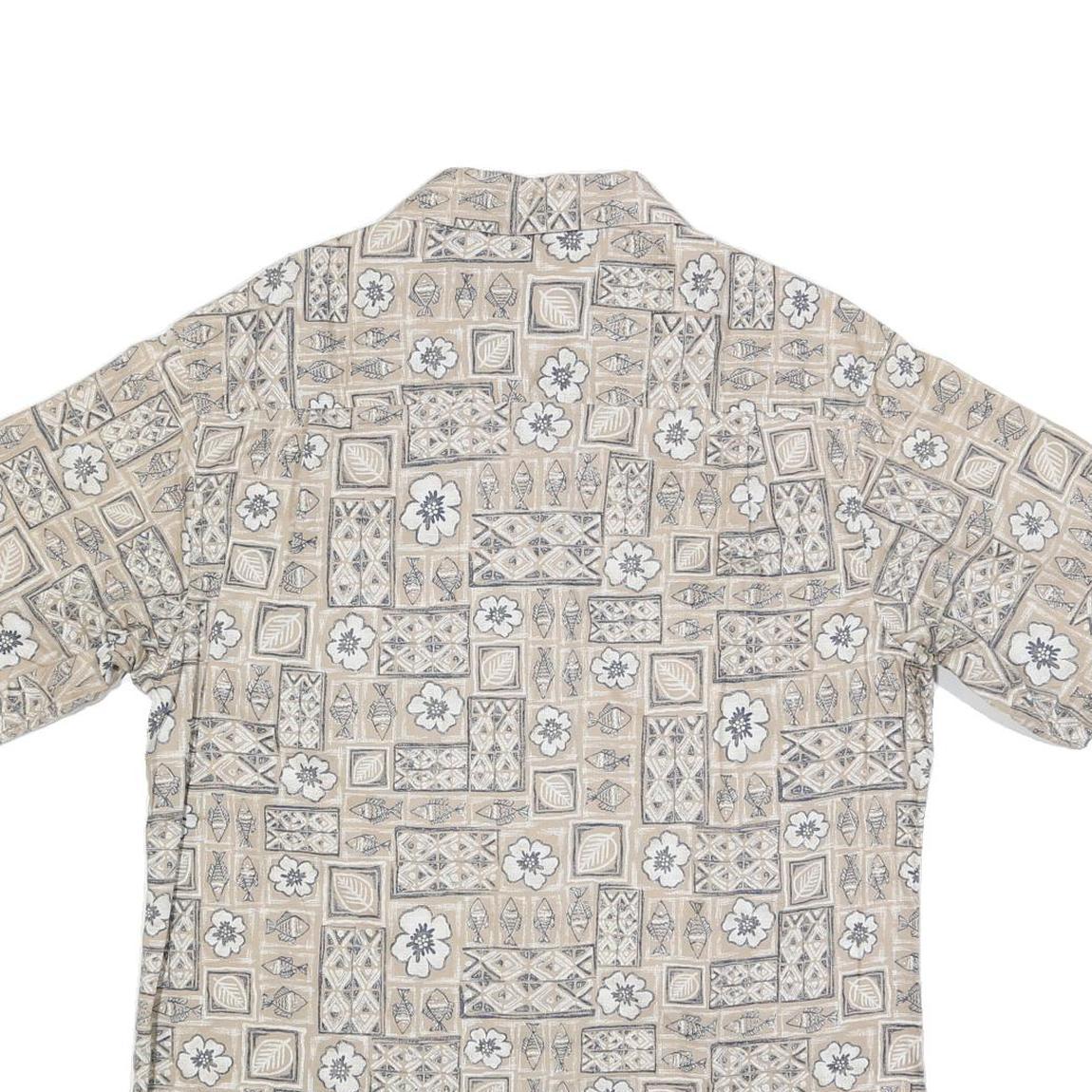 WOOLRICH Mens Beige Patterned Cotton Blend Shirt L Casual Summer Style