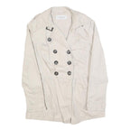 CLOCKHOUSE Womens Cream Button Jacket S Cotton Blend Classic Lightweight