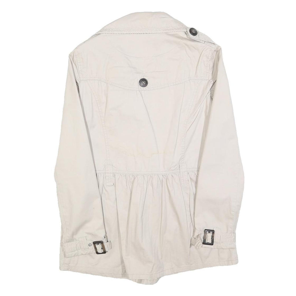 CLOCKHOUSE Womens Cream Button Jacket S Cotton Blend Classic Lightweight