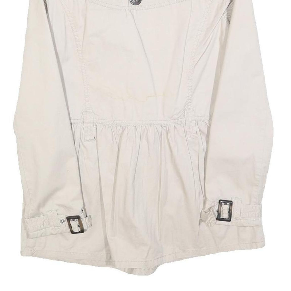 CLOCKHOUSE Womens Cream Button Jacket S Cotton Blend Classic Lightweight