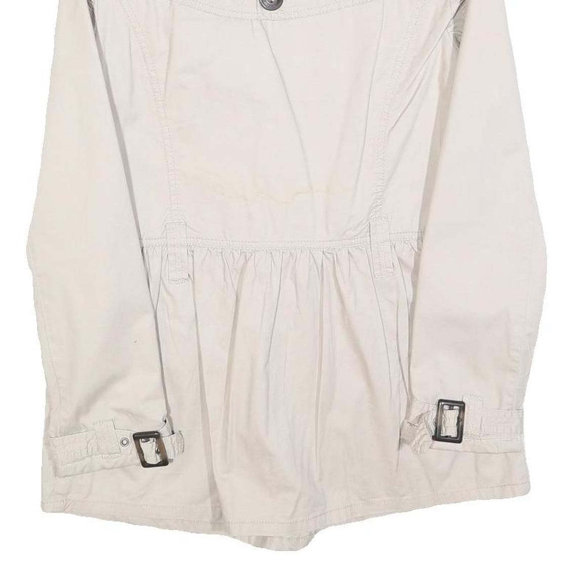 CLOCKHOUSE Womens Cream Button Jacket S Cotton Blend Classic Lightweight