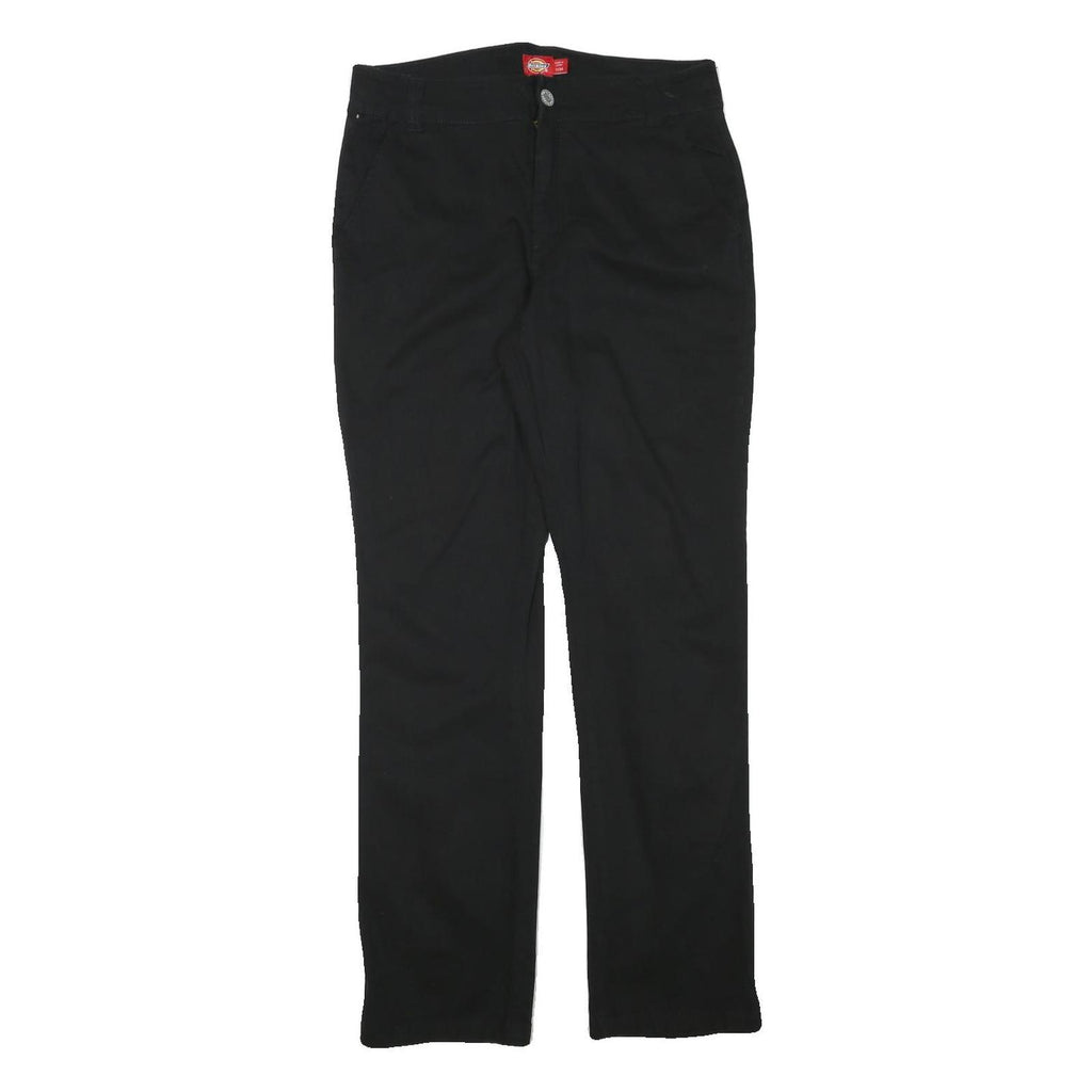 DICKIES Womens Black Regular Fit Straight Leg Cotton Blend Trousers W31 L31