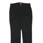 DICKIES Womens Black Regular Fit Straight Leg Cotton Blend Trousers W31 L31