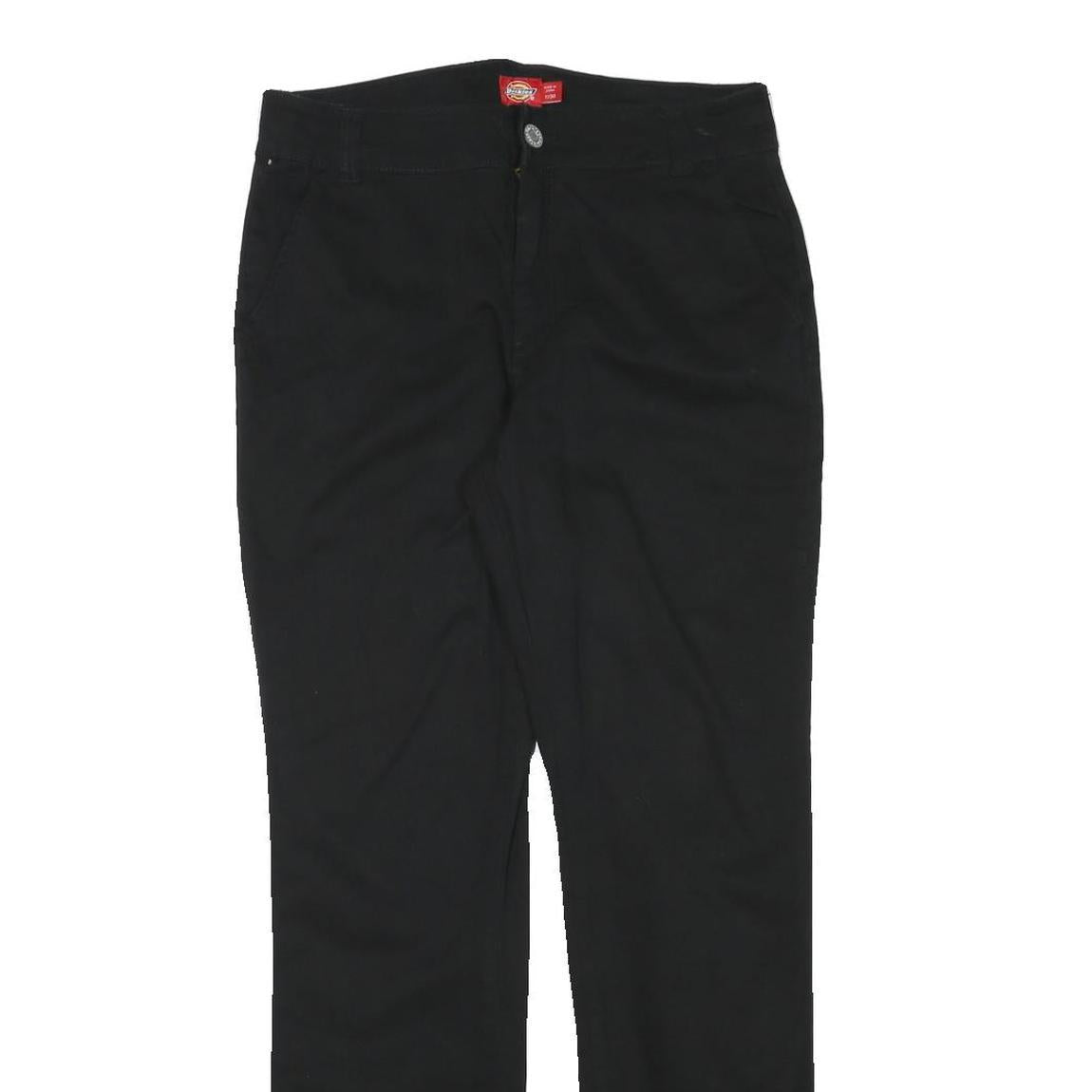 DICKIES Womens Black Regular Fit Straight Leg Cotton Blend Trousers W31 L31