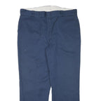 DICKIES Mens Cotton Blend Navy Blue Regular Straight Trousers W40 L31 Workwear