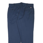 DICKIES Mens Cotton Blend Navy Blue Regular Straight Trousers W40 L31 Workwear