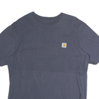 CARHARTT Mens Blue Pocket T-Shirt L Short Sleeve Crew Neck Classic Cotton