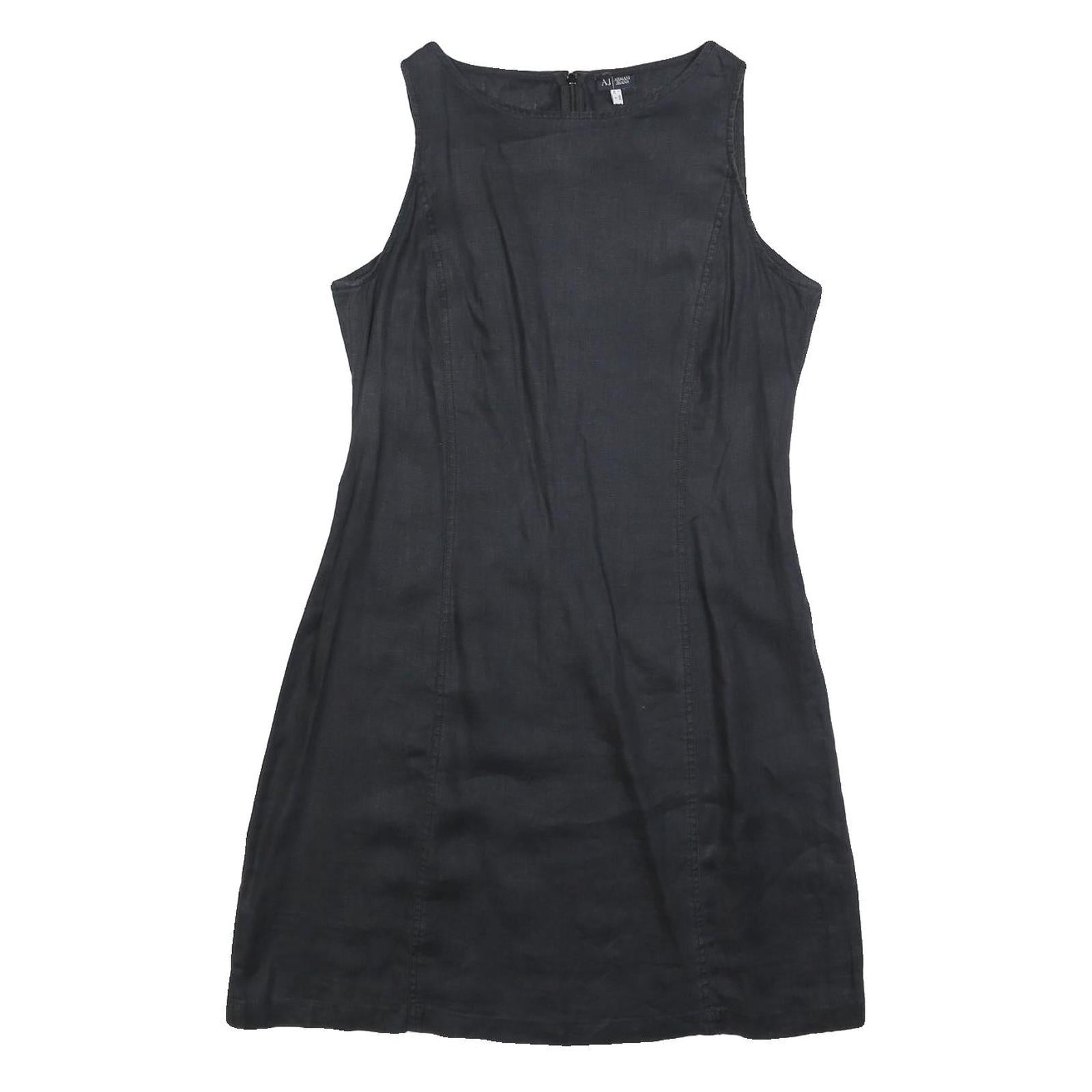 ARMANI JEANS Womens Black Sleeveless Mini Dress Size UK 12 Classic Summer Wear