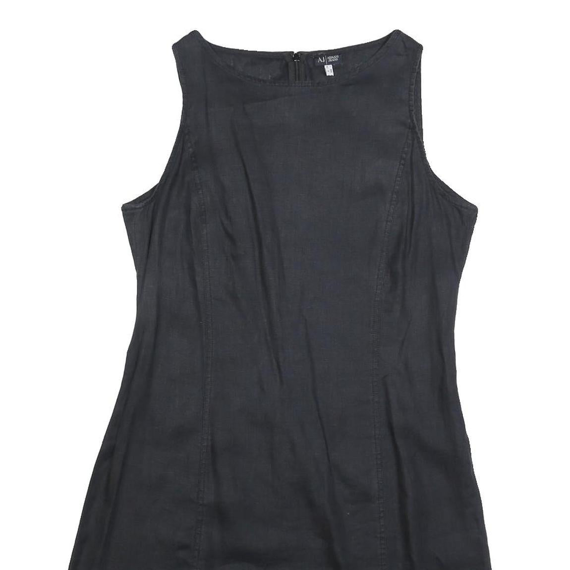 ARMANI JEANS Womens Black Sleeveless Mini Dress Size UK 12 Classic Summer Wear