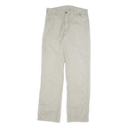 CARHARTT Mens Cotton Blend Relaxed Beige Trousers W32 L34 Workwear Zip Closure