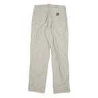 CARHARTT Mens Cotton Blend Relaxed Beige Trousers W32 L34 Workwear Zip Closure