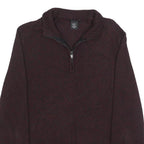 CALVIN KLEIN JEANS Mens Maroon Plain Pullover Half Zip Cotton Jumper M