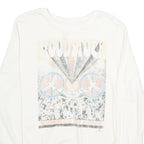 MIGHTYFINE Mens White Woodstock Graphic Crew Neck L Cotton Sweatshirt