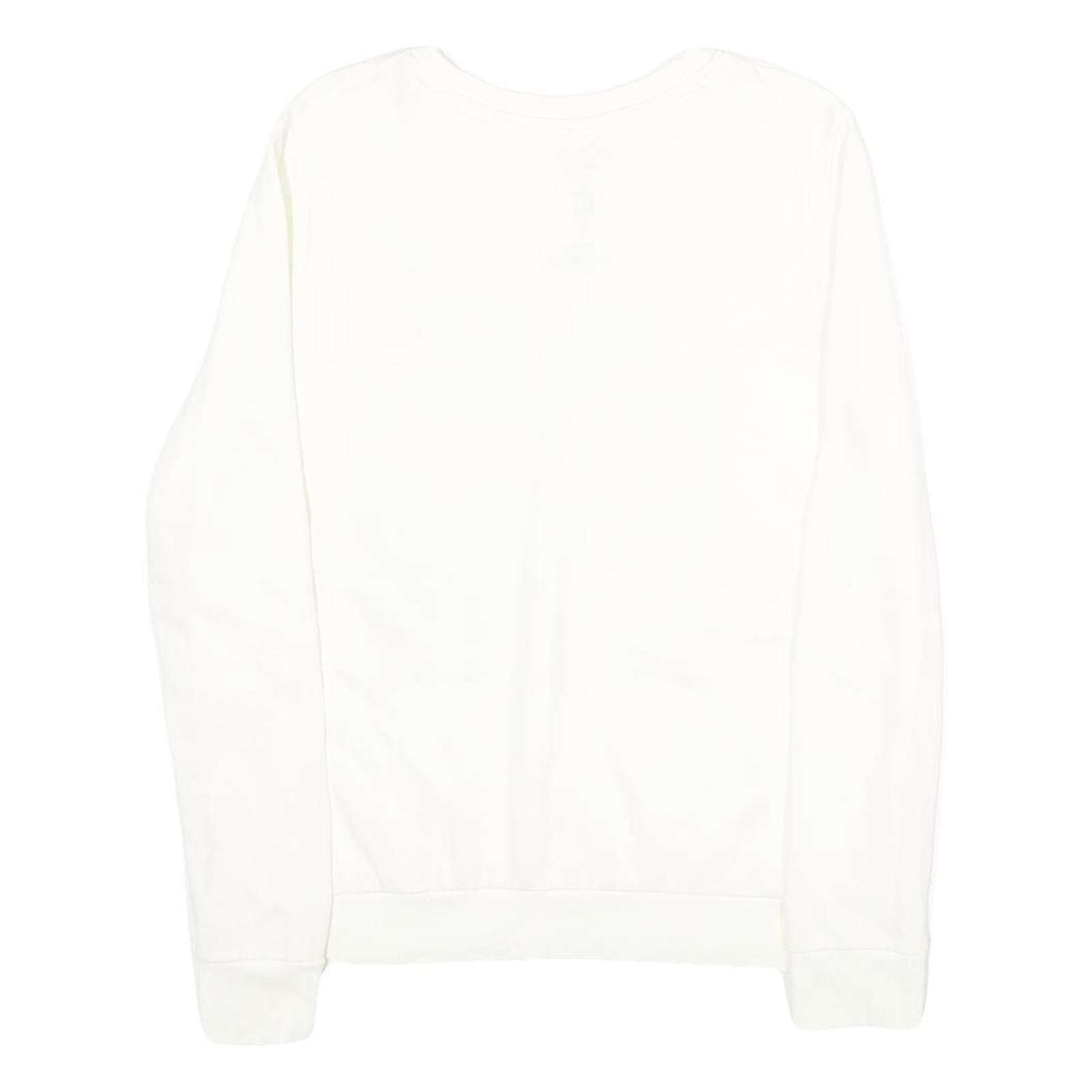 MIGHTYFINE Mens White Woodstock Graphic Crew Neck L Cotton Sweatshirt