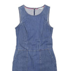 BODEN Womens Blue Denim Day Dress Cotton Blend Sleeveless UK 8 Pockets Zip Back