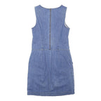 BODEN Womens Blue Denim Day Dress Cotton Blend Sleeveless UK 8 Pockets Zip Back