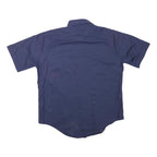 ARROW Mens Blue Plain Polyester Blend Shirt M Casual Button Up Pocket