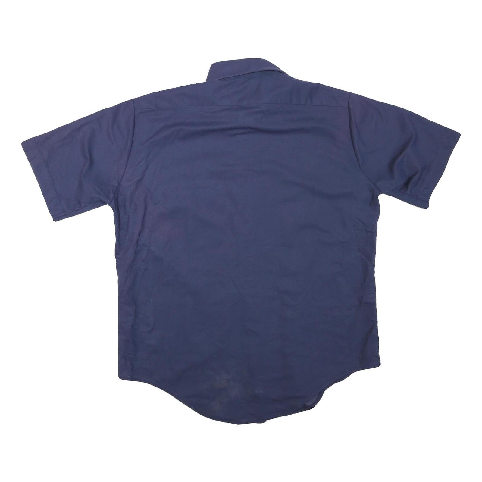 ARROW Mens Blue Plain Polyester Blend Shirt M Casual Button Up Pocket