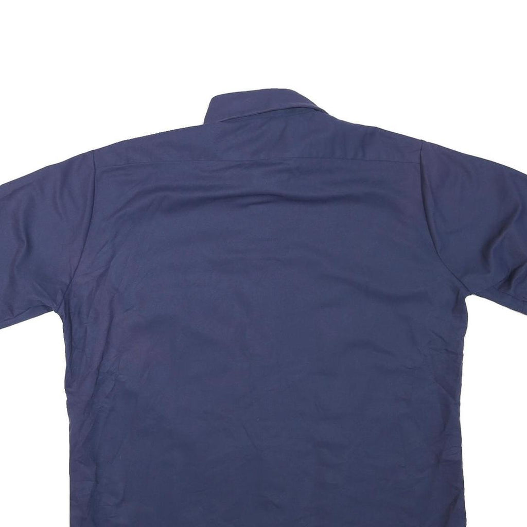 ARROW Mens Blue Plain Polyester Blend Shirt M Casual Button Up Pocket