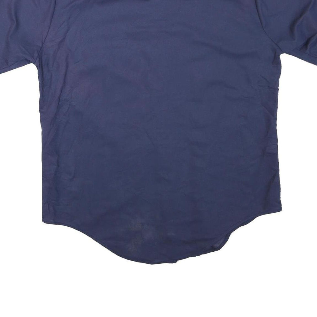 ARROW Mens Blue Plain Polyester Blend Shirt M Casual Button Up Pocket