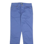 POLO RALPH LAUREN Womens Cotton Blend Blue Slim Straight Trousers W28 L30