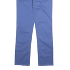 POLO RALPH LAUREN Womens Cotton Blend Blue Slim Straight Trousers W28 L30