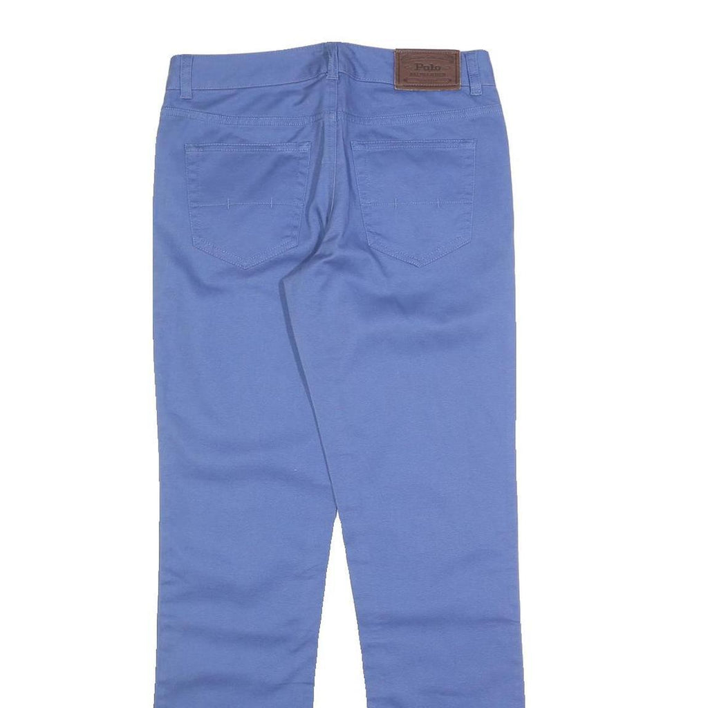 POLO RALPH LAUREN Womens Cotton Blend Blue Slim Straight Trousers W28 L30