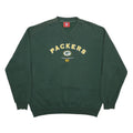 NFL Mens Green Green Bay Packers Football V-Neck XL Sweatshirt Cotton Blend