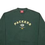 NFL Mens Green Green Bay Packers Football V-Neck XL Sweatshirt Cotton Blend