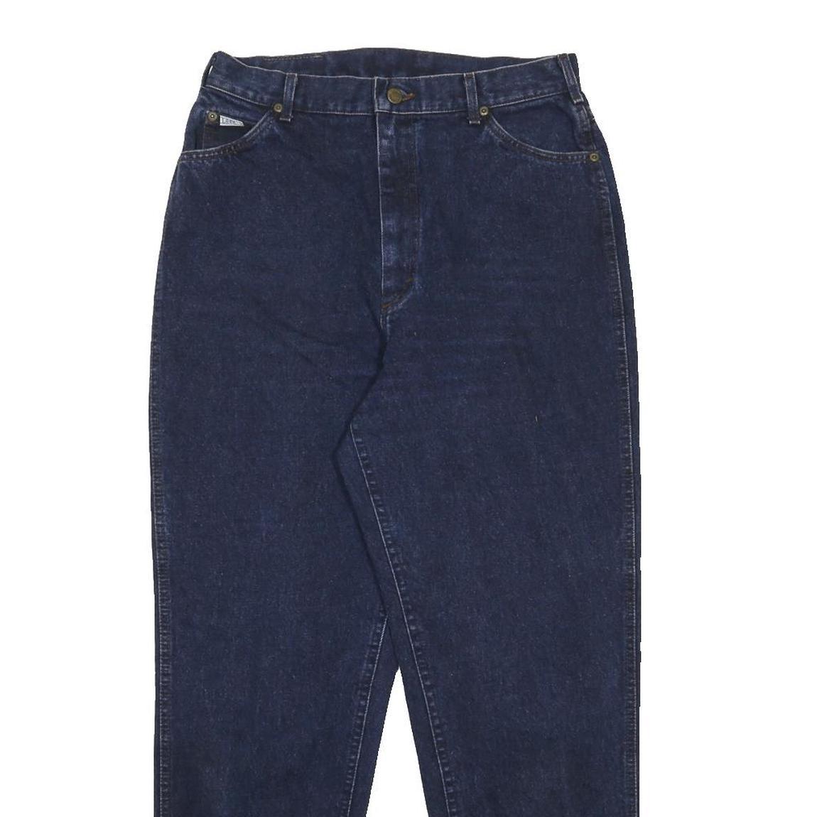 LEE Womens Relaxed Dark Blue Denim Jeans W30 L29 Classic Cotton Zip
