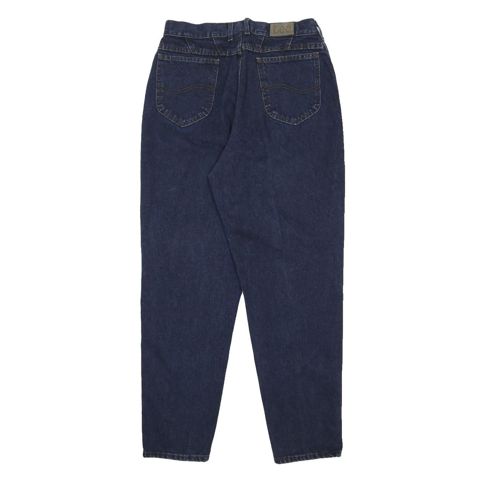 LEE Womens Relaxed Dark Blue Denim Jeans W30 L29 Classic Cotton Zip