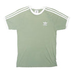 ADIDAS ORIGINALS Mens Green & White Crew Neck Short Sleeve T-Shirt S Sports
