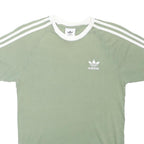 ADIDAS ORIGINALS Mens Green & White Crew Neck Short Sleeve T-Shirt S Sports
