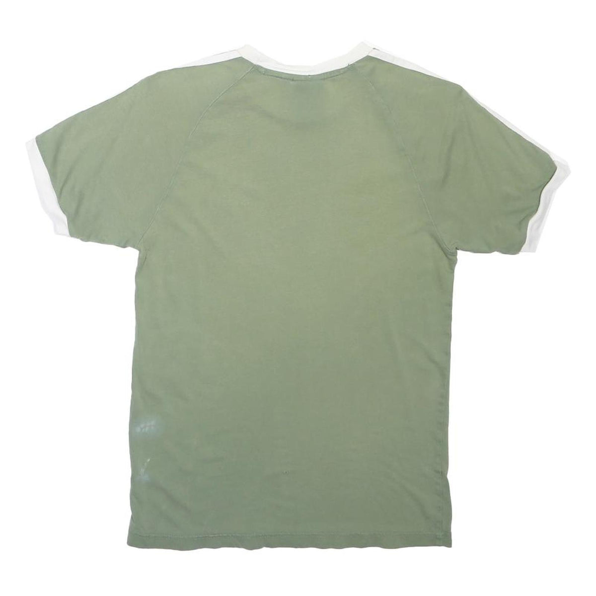 ADIDAS ORIGINALS Mens Green & White Crew Neck Short Sleeve T-Shirt S Sports