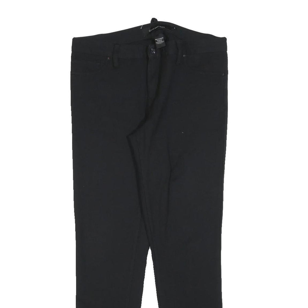 CALVIN KLEIN JEANS Womens Polyester Blend Black Slim Straight Trousers W32 L30