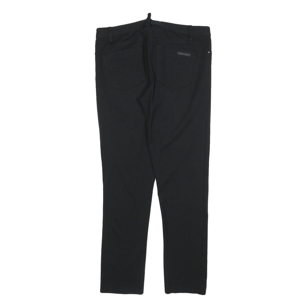CALVIN KLEIN JEANS Womens Polyester Blend Black Slim Straight Trousers W32 L30