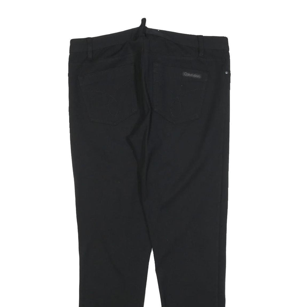CALVIN KLEIN JEANS Womens Polyester Blend Black Slim Straight Trousers W32 L30