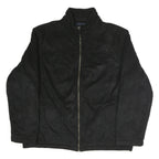 TOMMY HILFIGER Womens Black Polyester Blend Zip Jacket XL Classic Plain Zip Up