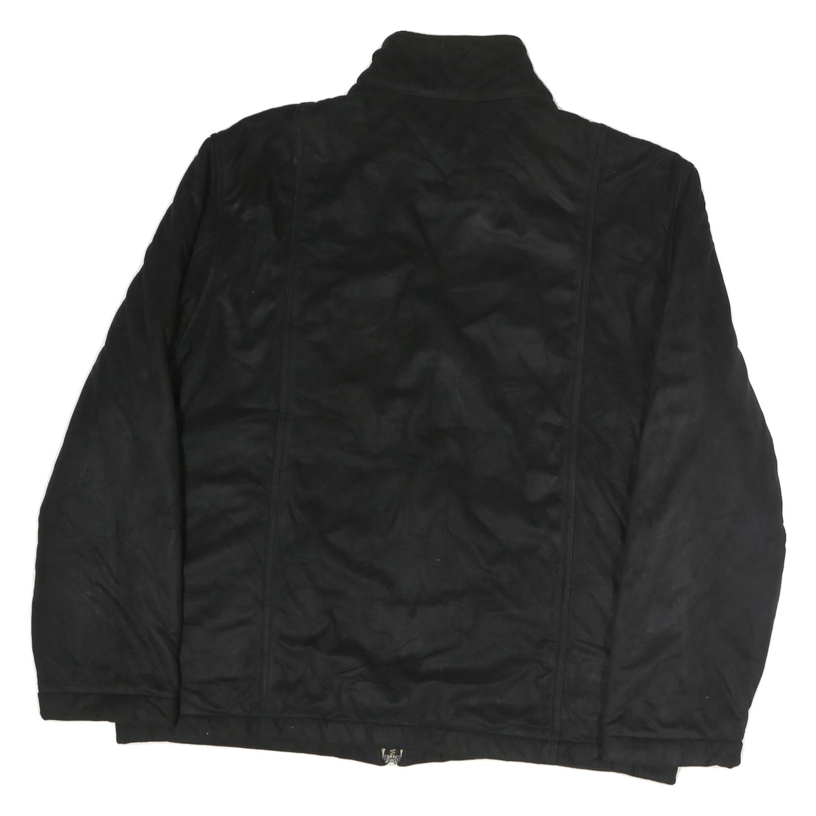 TOMMY HILFIGER Womens Black Polyester Blend Zip Jacket XL Classic Plain Zip Up