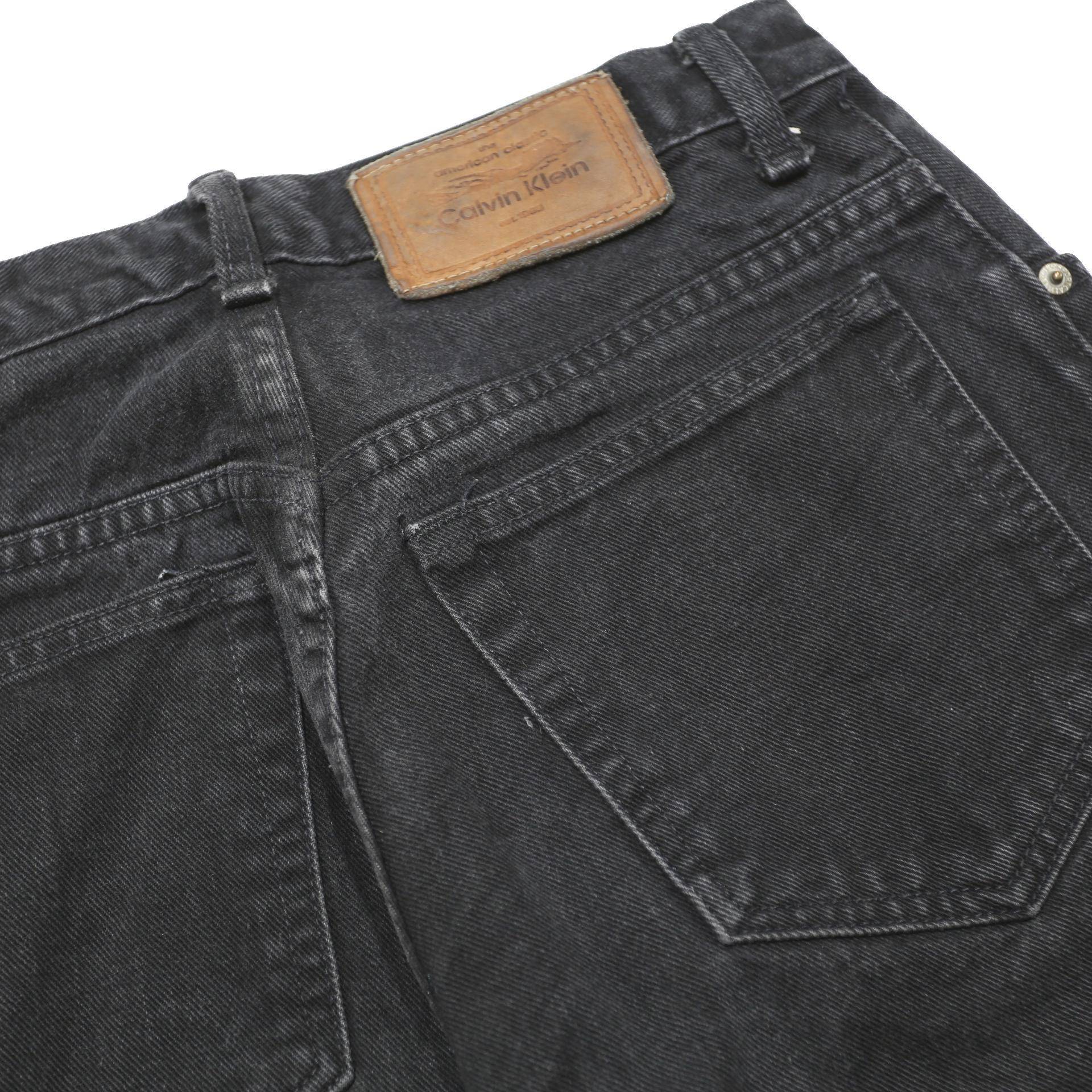 CALVIN KLEIN Womens Slim Black Denim Jeans W26 L30 Zip Cotton Casual