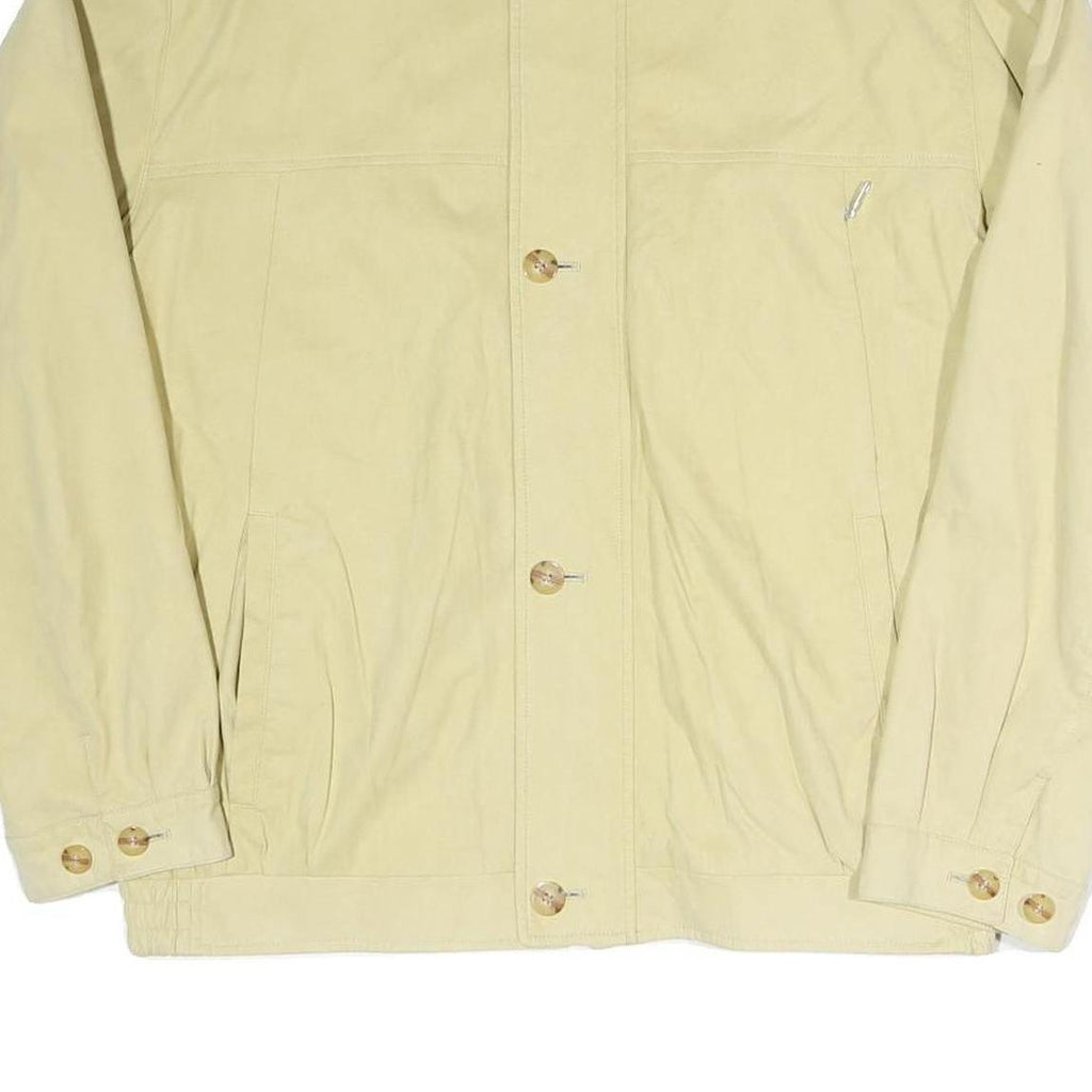 BUGATTI Mens Cream Coach Button Closure Jacket XL Polyester Blend Plain Woven