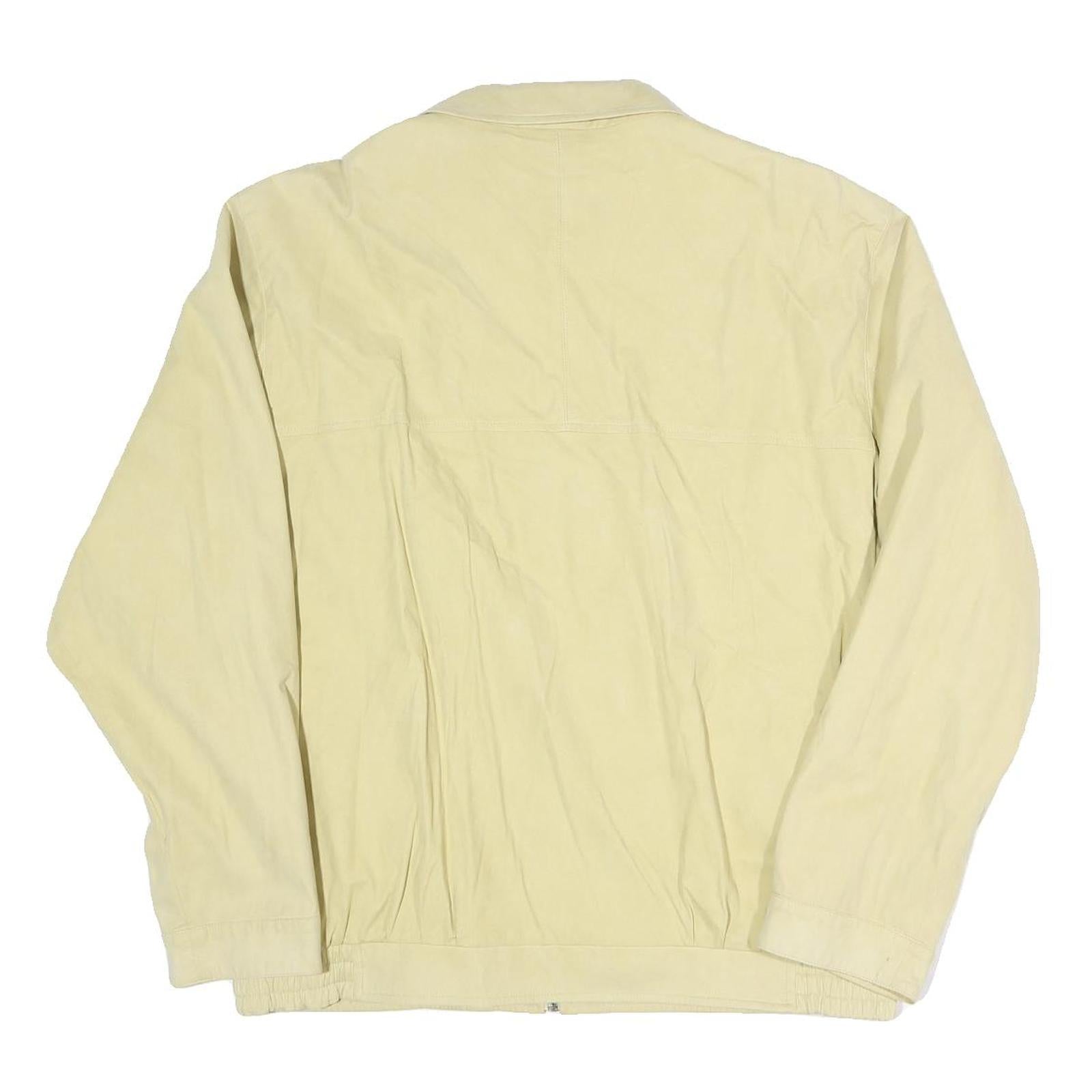 BUGATTI Mens Cream Coach Button Closure Jacket XL Polyester Blend Plain Woven