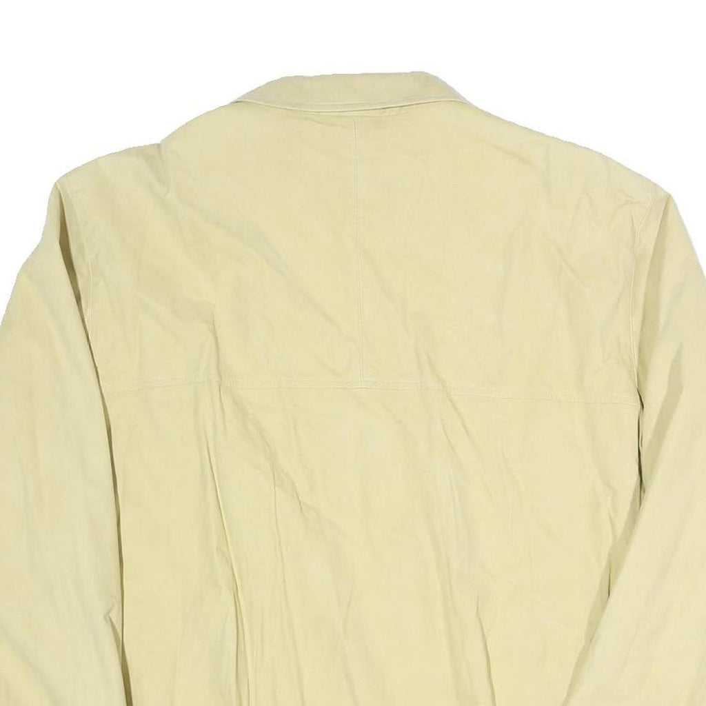 BUGATTI Mens Cream Coach Button Closure Jacket XL Polyester Blend Plain Woven