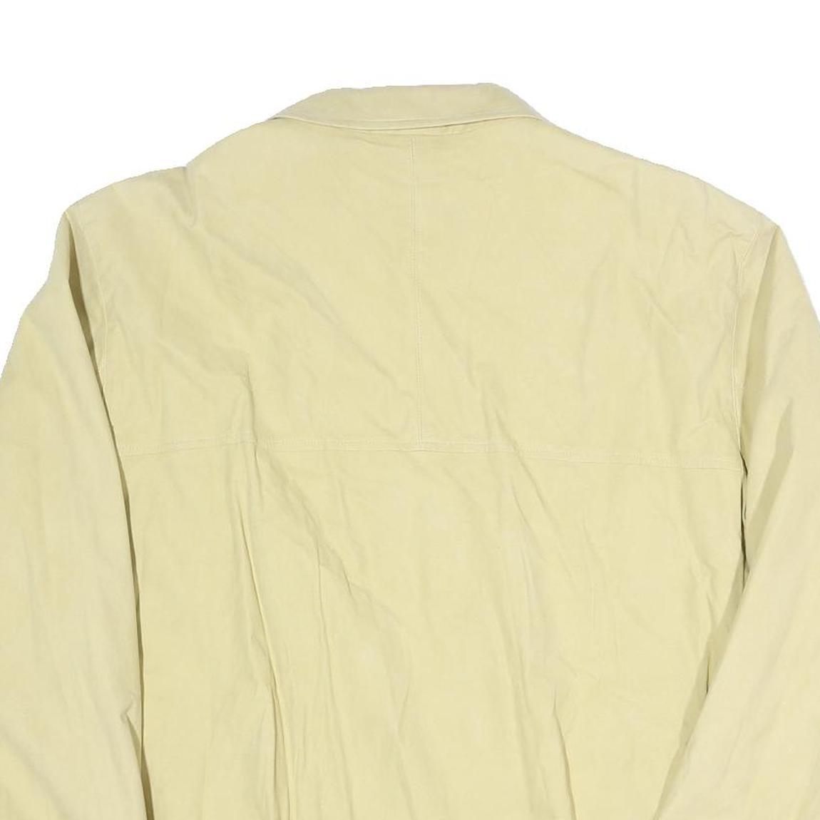 BUGATTI Mens Cream Coach Button Closure Jacket XL Polyester Blend Plain Woven
