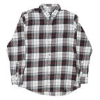 CHAPS Mens Black & White Red Check Shirt L Cotton Blend Casual Long Sleeve
