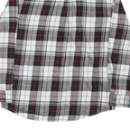 CHAPS Mens Black & White Red Check Shirt L Cotton Blend Casual Long Sleeve